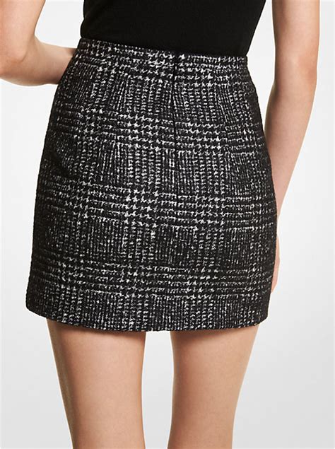 michael kors plaid skirt|Glen Plaid Wool Blend Tweed Slit Skirt .